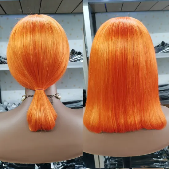 Natural Straight Color Lace Frontal Closure Wig Wholesale Virgin Brazilian Human Lace Wig Orange 613 Blonde Human Hair Wigs