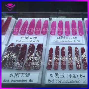 Half Boules Ryby Rough Factory Created Red Corundum Gemstone Material