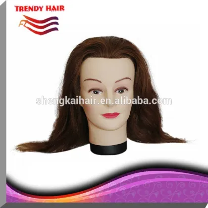 Quality human hair training head blond