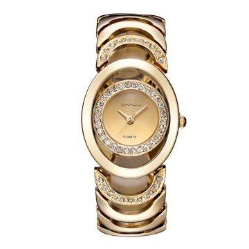 CRRJU 2201 Women's Luxury Rhinestone Quartz Dress Watch 2024