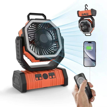 USB Portable Rechargeable Outdoor Camping Fan with LED Light and Power Bank
