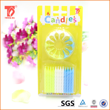 Multi color fancy birthday cake candle