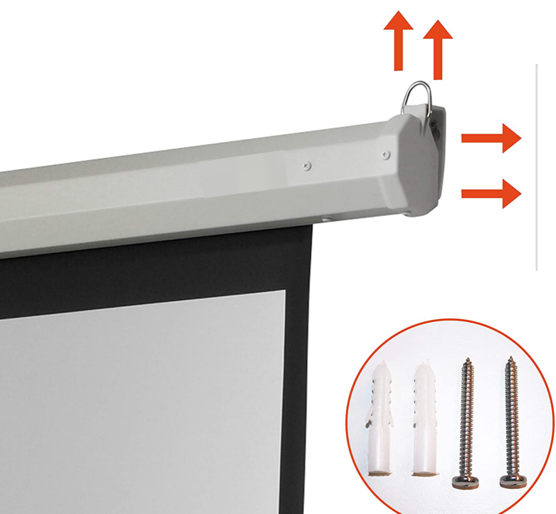 Electric in ceiling canvas motorized projection screens
