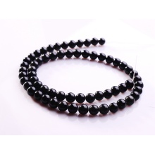 Perles rondes en obsidienne noire naturelle de 6MM, 16 &quot;