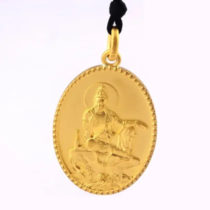 Custom Engraved S925 Silver Oval Buddha Pendant