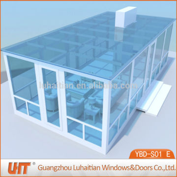 Prefabricated new design PVC frame clean glass sunroom