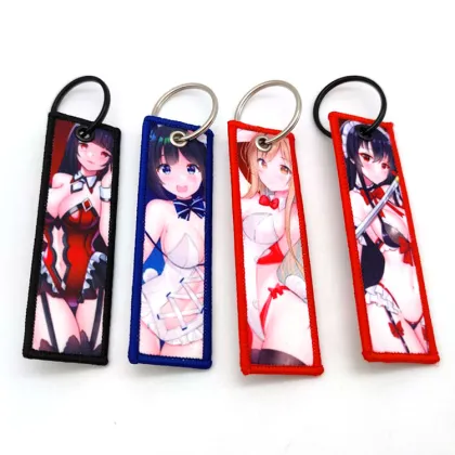 Embroidery Japan Anime Wallet Accessories Key Chain