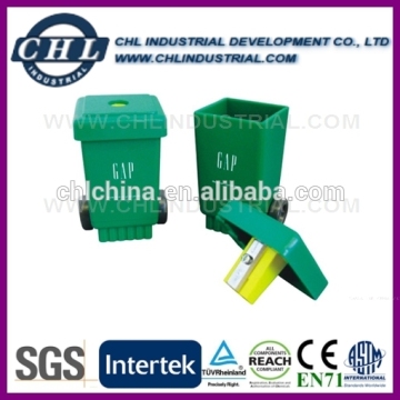 Manual dustbin shaped pencil sharpener