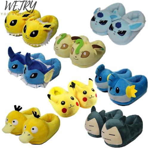 Anime Carto Pokemon Slippers Lovers Warm Woman Slippers