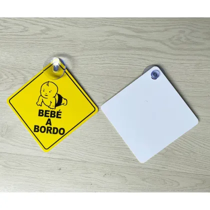 Auto Suction Cup Warning Card for Bebe a Bordo Car Stickers