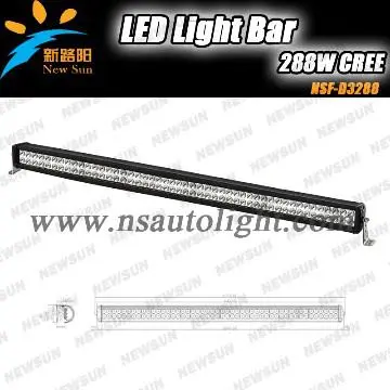LED driving light bar 50 inch 288W tough LED light bar CREE 3W Led