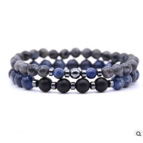 2PCS 6mm&8mm natural stone bracelet