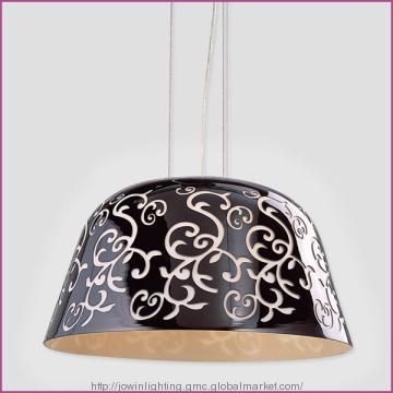 Black with White Pattern Glass Pendant Light