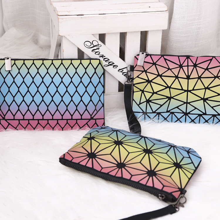 Femmes Holographiques Holographique Petit Portable Pouch-Coloré Pochette Poche Cosmetic Sac de cosmétiques pour filles