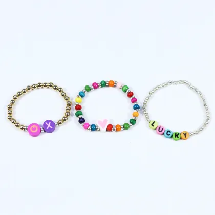 Lucky girl bracelet with 12MM soft clay lettering