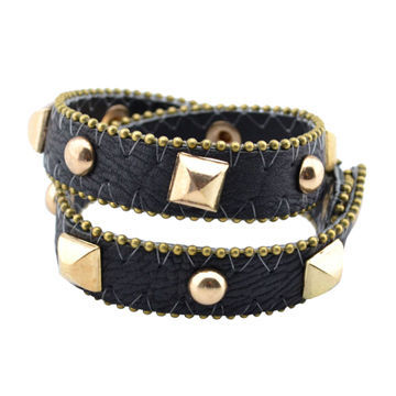 Rivet effect design/chic/wholesale/extraordinary PU leather bangles, OEM/ODM orders are welcome