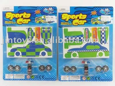 Children Intellective Toy, DIY Pull Back Police Car with 2 Different Design