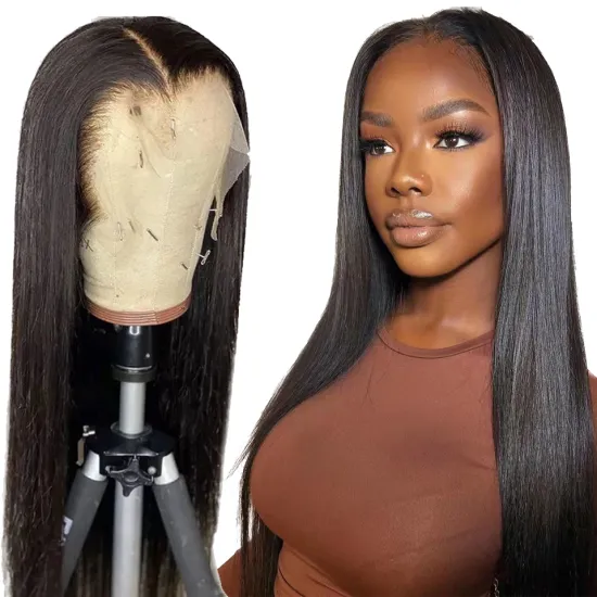 Brazilian Virgin Remy Hair Lace Wigs Pre Plucked 13X4 150% Density Deep T Shape Middle Part HD Lace Frontal Human Hair Wigs