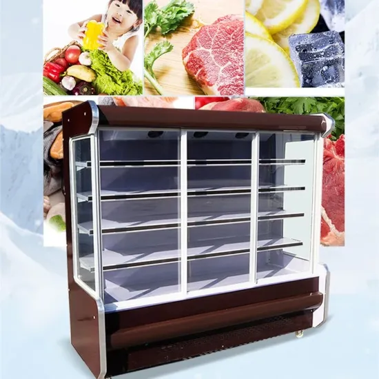 Open Refrigerated Display Open Air Chiller Supermarket Cooler Display Glass Door Dessert Showcase Cooler and Heater