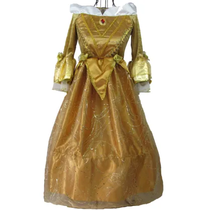 Golden Ball Gown Princess Costume for Girls: A Royal Dress-Up Experience