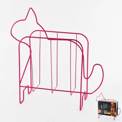 Design Blue Metal Wire Elephant Shape Magzine Rack