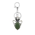 Green Aventurine 13X18mm Cabs Antique Silver Alloy Spider Pendant for DIY Making Jewelry