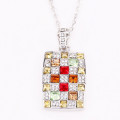 Mixedcolor Fashion Women Square Pendant Necklace