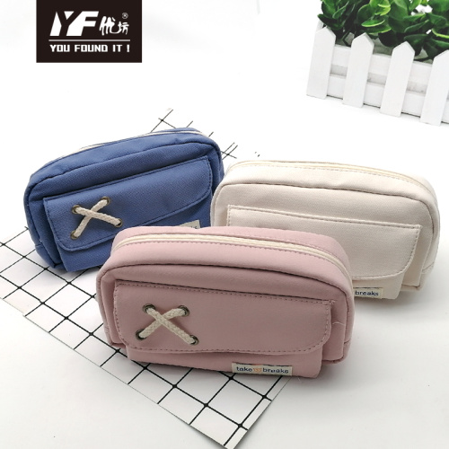 Custom fashion lashing style canvas Pencil Case & bag multifunctional bag