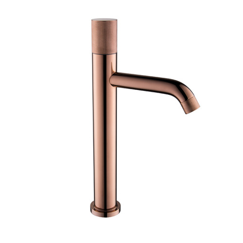 Brass brushed gold cold and hot basin faucet