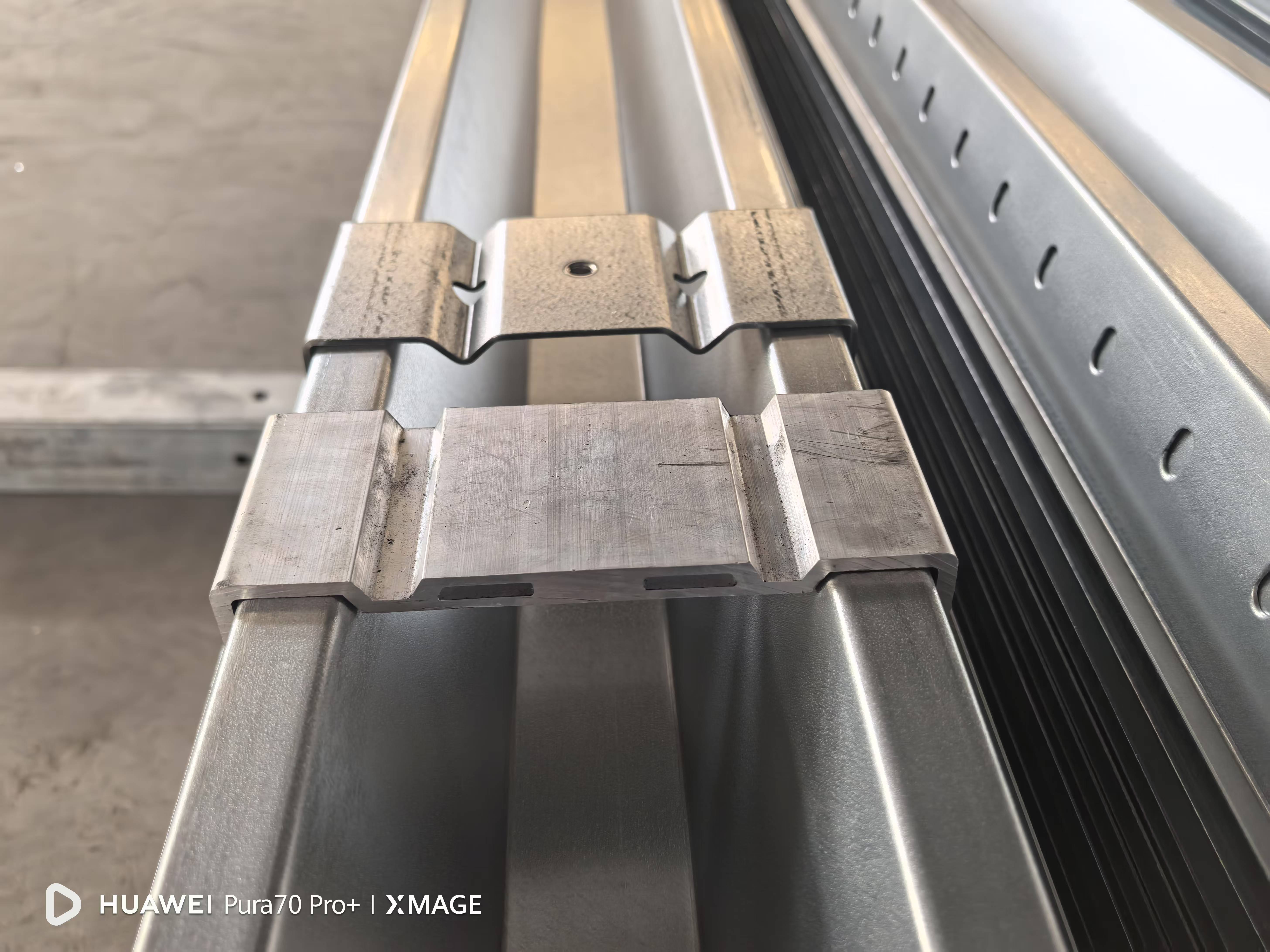 Steel supports in waterprrof BIPV solar mounting systems