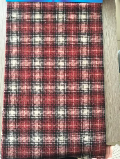 Multisquares polar fleece fabric material with anti pilling