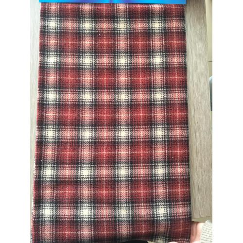 Multisquares polar fleece fabric material with anti pilling