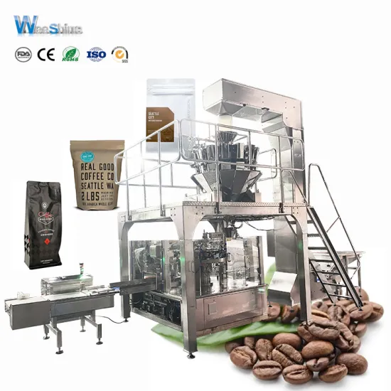 Coffee Bean Stand Up Zipper Bag Packing Machine