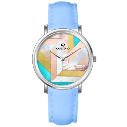 Colorful Mosaic Pearl Shell Dial Quartz Lady Watch