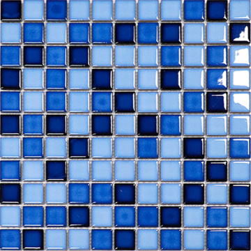 Piscine de baignade en bas de carreaux bleus mosaïques pour piscina
