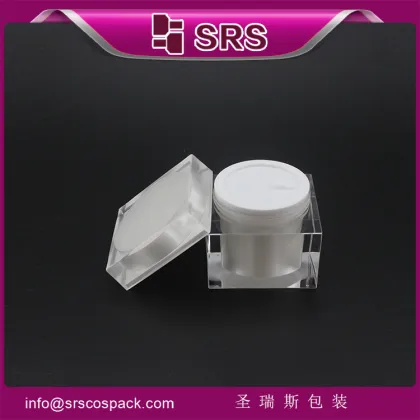 Hot Stamping Acrylic Plastic 30g 50g 80g Empty white pearl whitening cream container