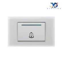 פעמון דלת פלטה אמצעית מברזל אקרילי לבן