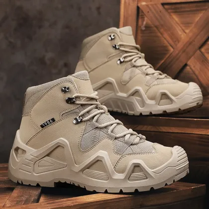 Lao Xuheng Men's High Top Martin Boots - Autumn Winter Outdoor Tactical Hiking Combat Shoes