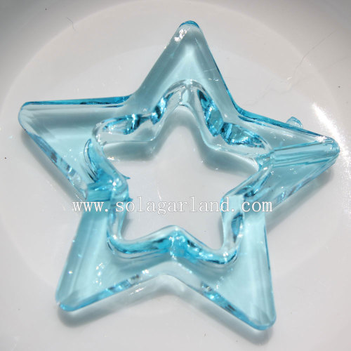 Perles étoiles acryliques transparentes avec étoile circulaire au milieu