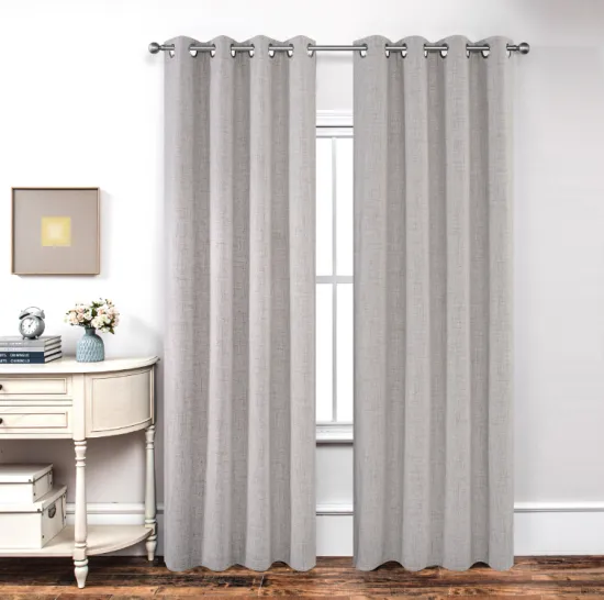 Blackout Thermal Curtains: Ready Made Stock in Coated Linen and Polyester Blend