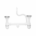 Double sink basin drainer siphon bottle trap