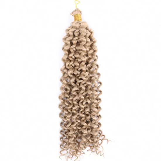 MYZYR Ombre Color Water Wave Hair Bulk Synthetic Hair Extensions High Temperature Fiber Hair Bundles Curly Hair Bug/Gray/Black