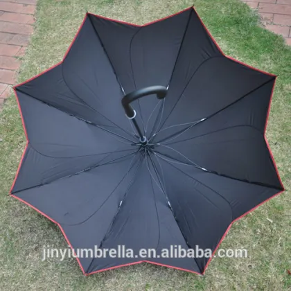 Black straight umbrella flower shape straight umbrella