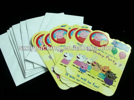 animal printed birthday invitation card with envelop