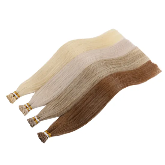 Cheap 0.8g/strand 100 strands 16'' Stick Tip Hair Natural Keratin Pre Bonded Russian Virgin Remy I Tip  Human Hair Extensions