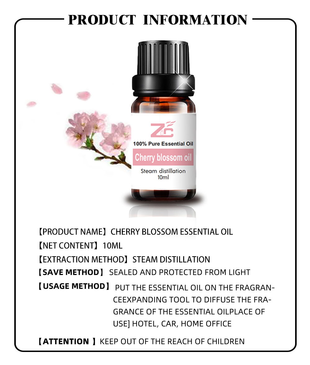 Óleo essencial para flor de cerejeira por atacado para massagem na pele