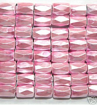 Pale Pink Hematite 18 Faded Tube Beads 5X8MM Grado AB