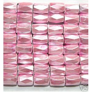 Pale Pink Hematite 18 Faded Tube Beads 5X8MM Grado AB