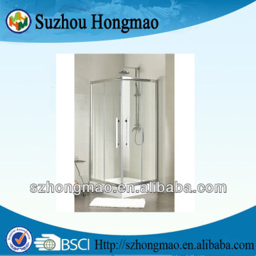 Glass room shower enclosure handle two handle door