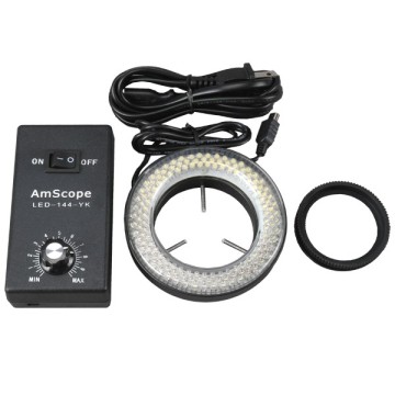 Το φως του μικροσκοπίου AMSCOPE 144 με τον προσαρμογέα